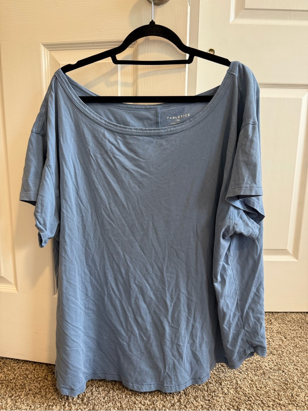 Fabletics Women's Scoop Neck Short Sleeve Top - Dusty Blue